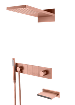 Встроенная душевая система с изливом ZODIAC, трехпозиционная Copper Brushed