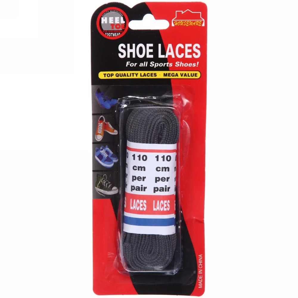 Шнурки для обуви «Классические», плоское сечение, цвет серый, 1 пара, 110см