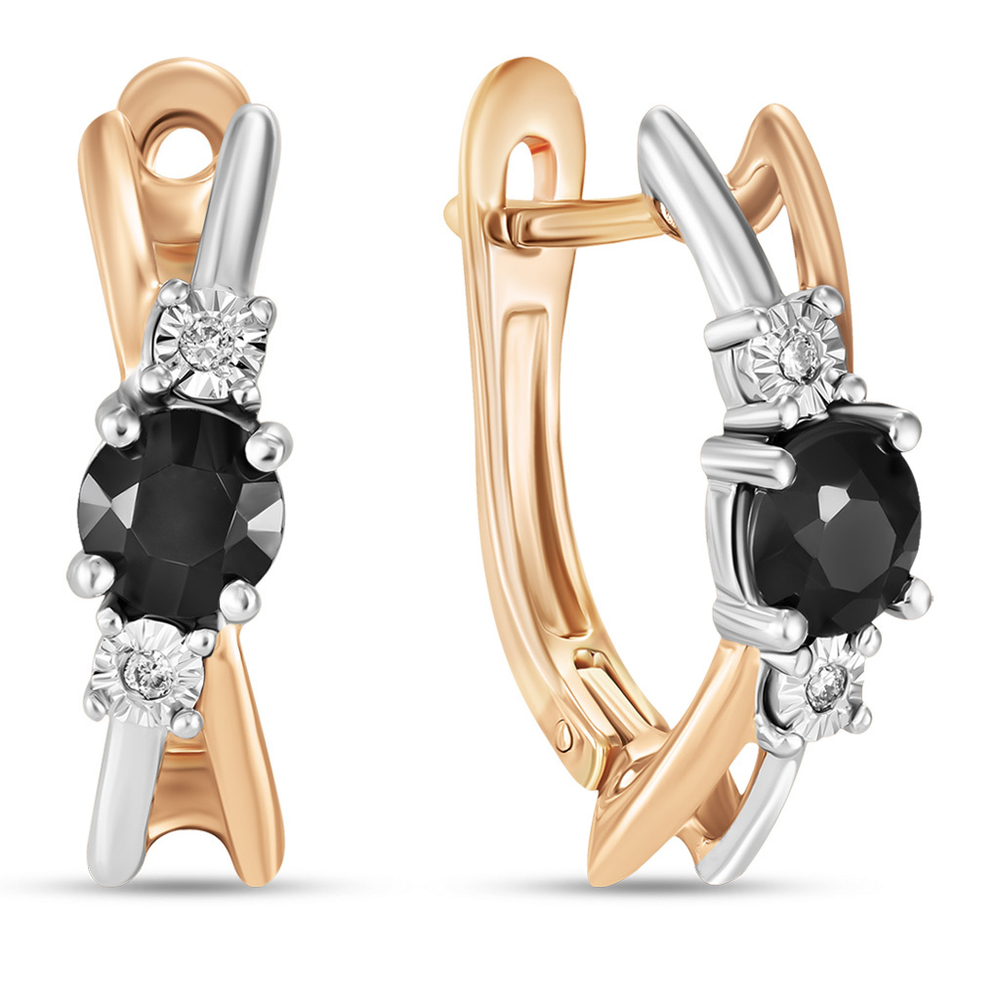 Серьги из золота 585 пробы с Сапфиром