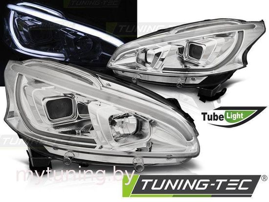 Передние фары TUBE LIGHT CHROME для Peugeot 208