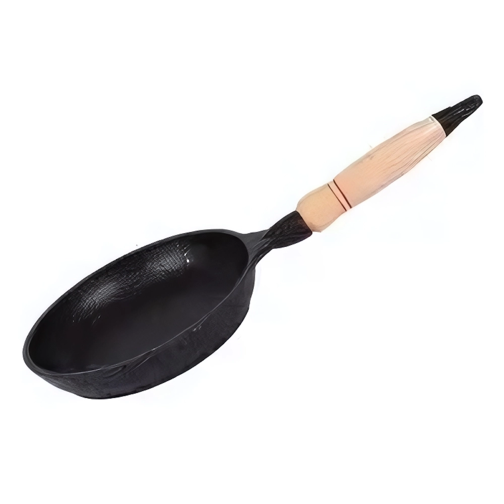 Сковорода 18см с деревянной ручкой (темный мрамор)