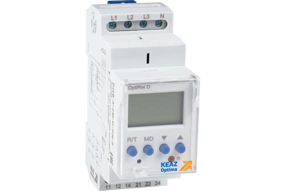 Реле контроля фаз OptiRel D PHS-3-2M-D-PN-2 цифровое 3Ф 2СО КЭАЗ