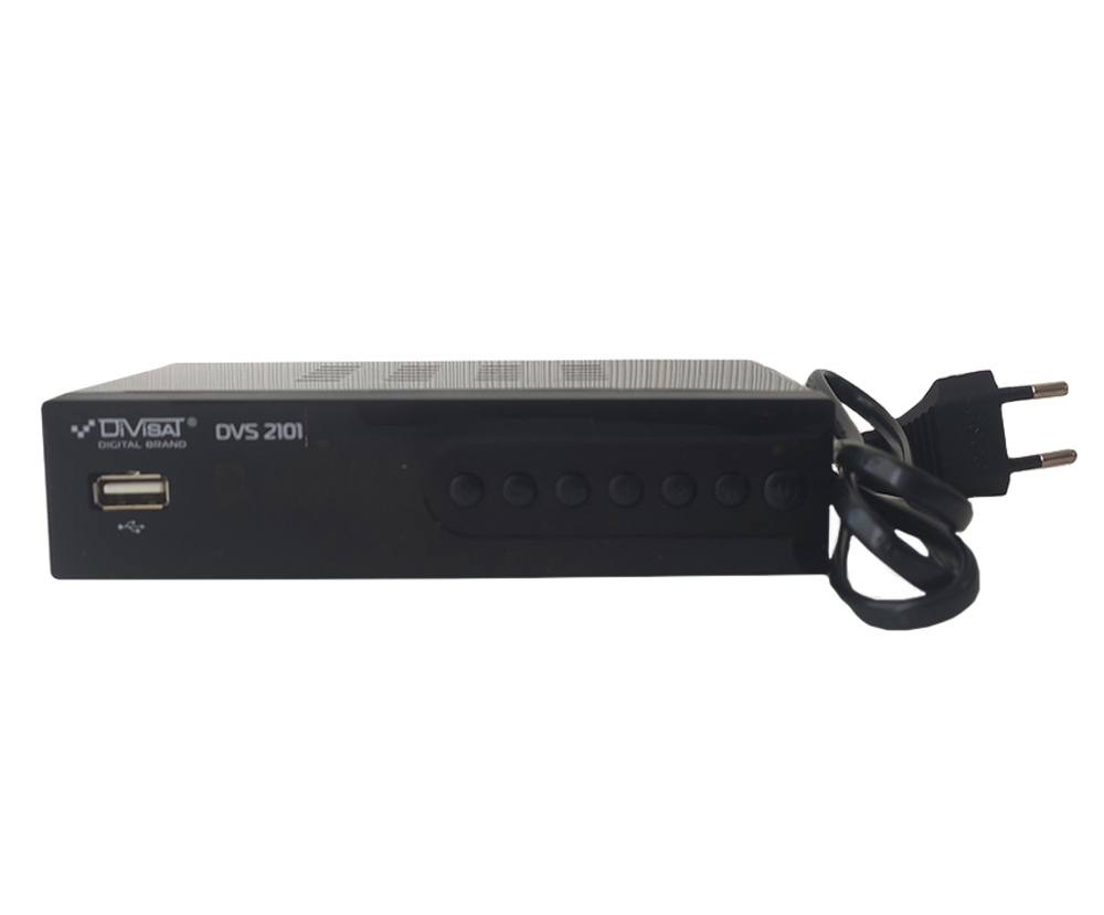 Приставка для цифрового телевидения DIVISAT DVS 2101 металл DVB-T2/C HDMI, 2*USB, RCA, БП встроенны/внешний
