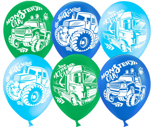 Шар (12''/30 см) Техника (Монстр-Трак), Ассорти, пастель