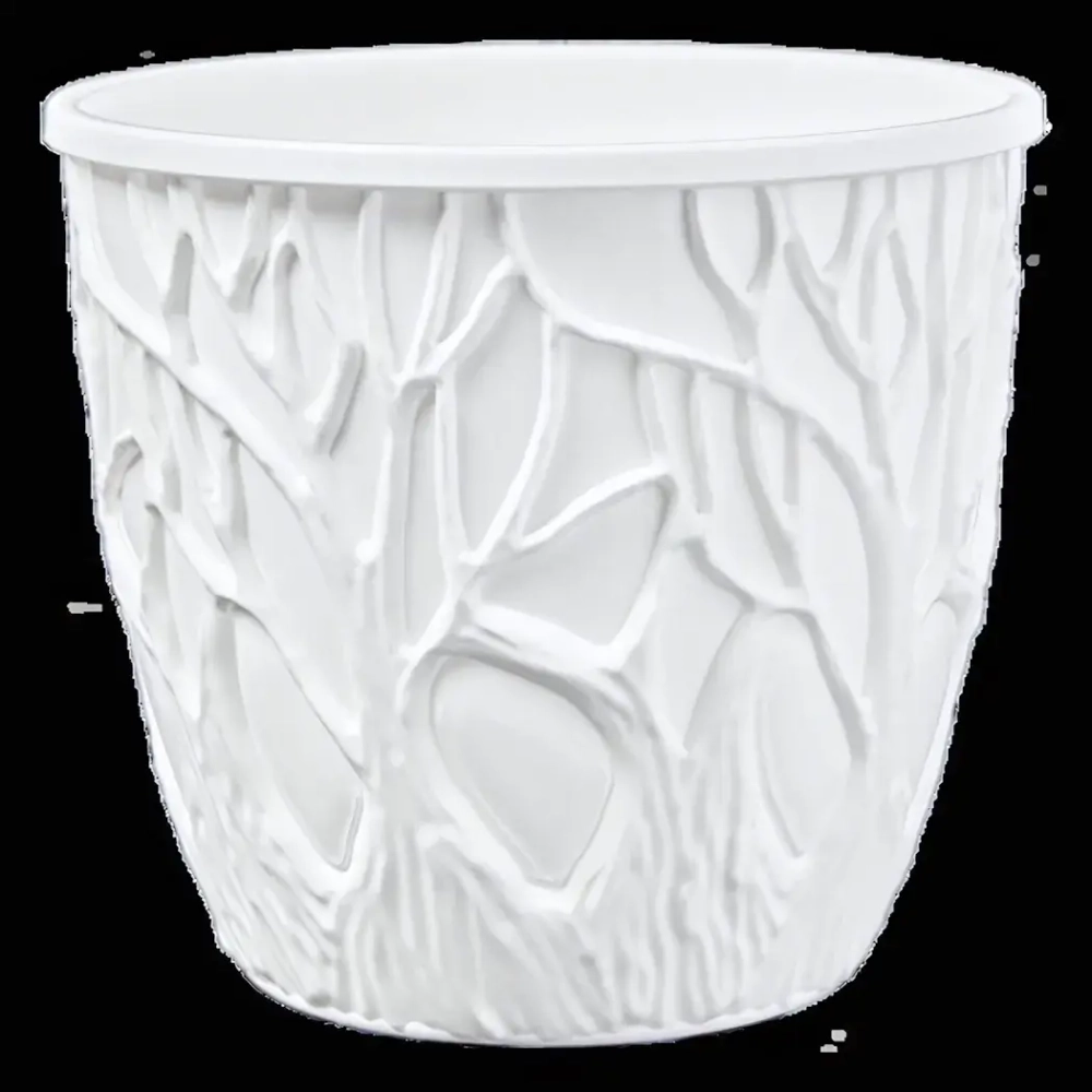 Кашпо для цветов пластиковое 3,5л d-19.5 см «Форест» Белый
