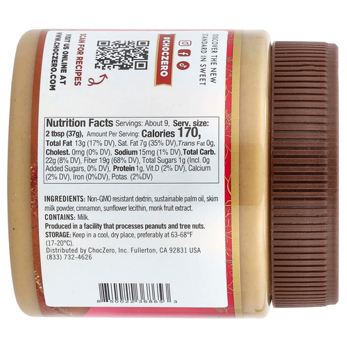 ChocZero, Спред булочки с корицей, 340 г (12 унций)