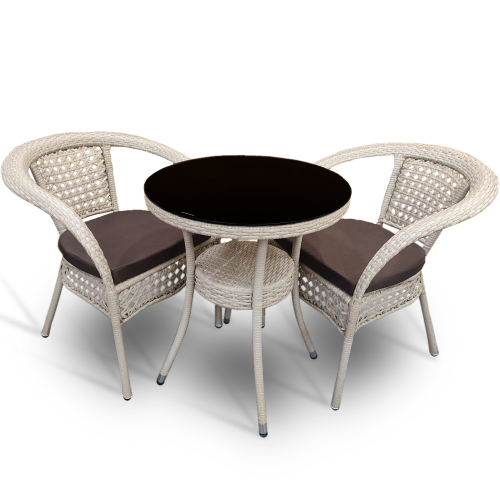 Комплект мебели стол Венеция + 2 кресла Руардин из искусственного ротанга Wood
