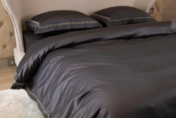 Постельное белье 2 спальное евро Сlaire Batiste Loire Diamante Grisaglia темно-серое