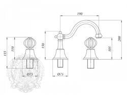Смеситель для раковины на 3 отв. Migliore Olivia 19031 схема