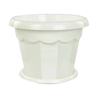 Горшок цветочный Гармония 1,5л с поддоном белый
