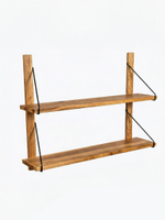 Полка настенная, 80х19х60, Alina, для ванной, для обуви, стеллаж деревянный, массив дуба, MAKOSA