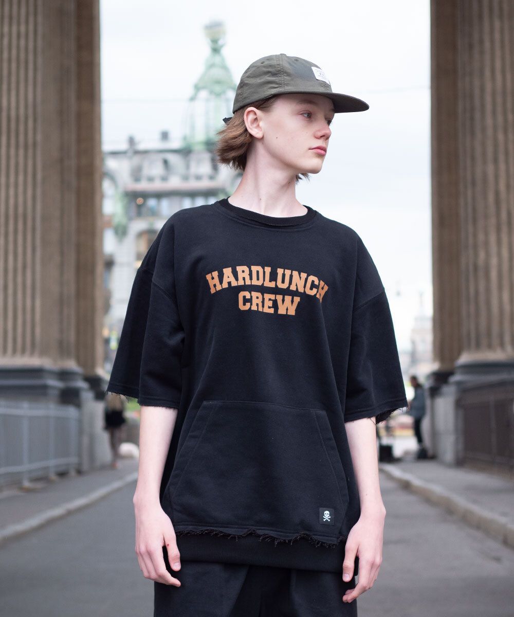 Толстовка Hardlunch Crew с коротким рукавом черная