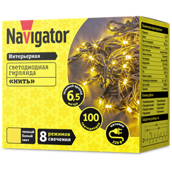 Гирлянда Navigator 61 804 NGF-S01-100WW-5-6.5m-230-C8-G-IP20