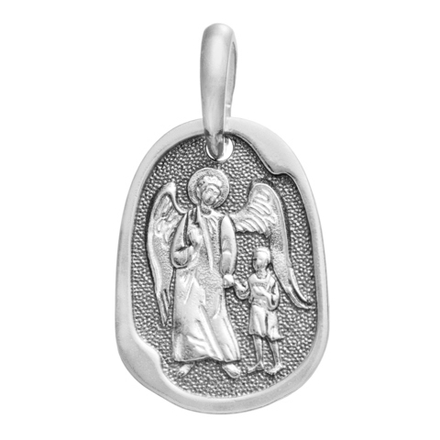 АРГО Подвеска образ Ангела Хранителя с ребенком из серебра 925 пробы