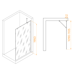 Душевая перегородка RGW WA-110B (Матовое-Сатинат, 1100)