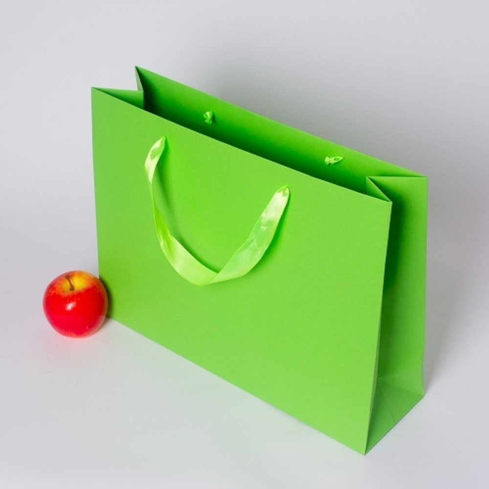 Пакет 41x31x12, салатовый, лента, эфалин VIP