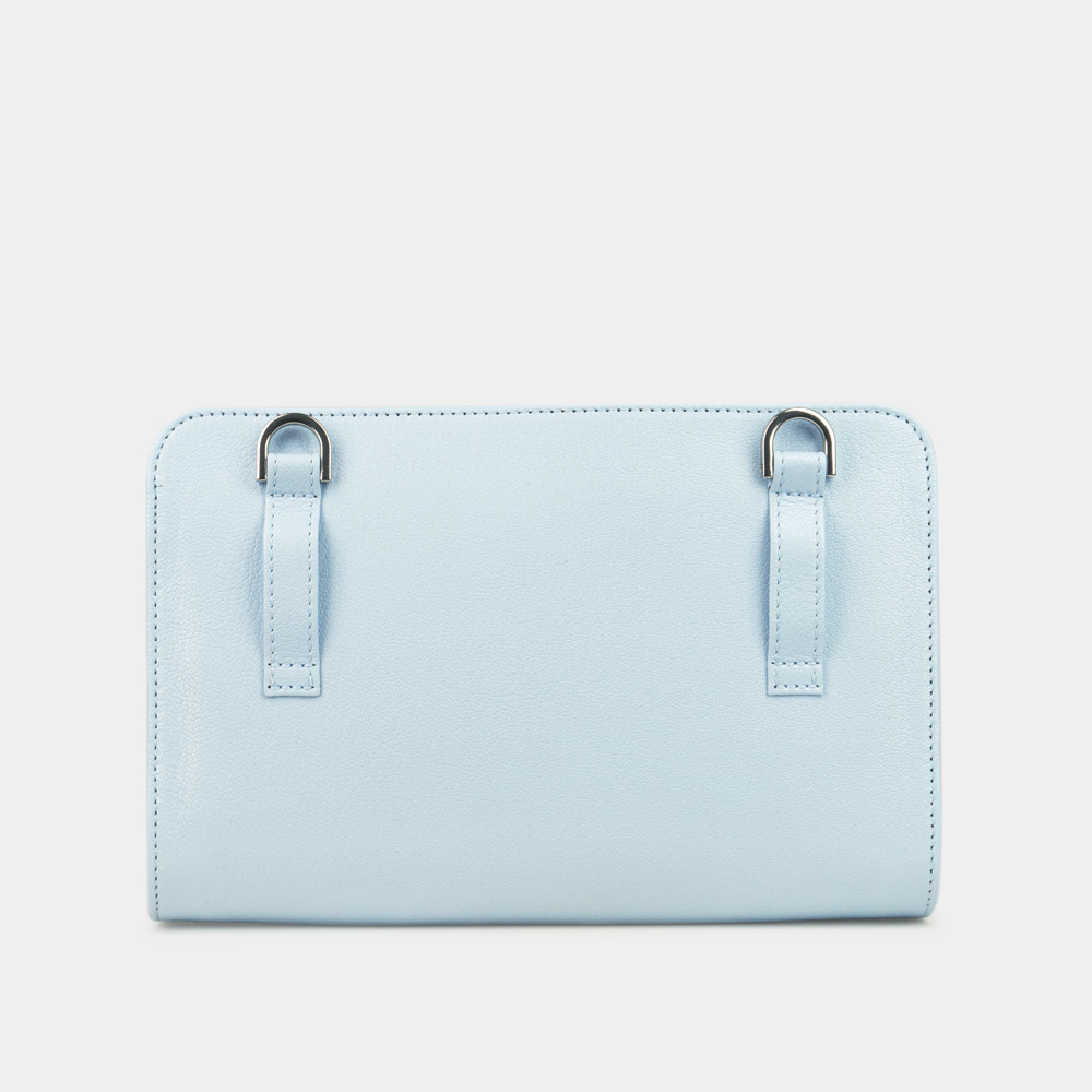 Сумка Emilie из кожи козы, голубого цвета