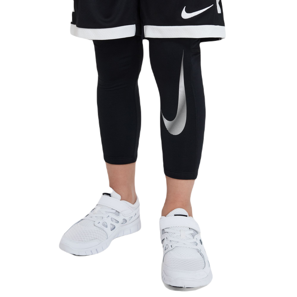 Штаны для мальчика теннисные Nike Pro Warm Dri-FIT Full Length Tight - black/black/white