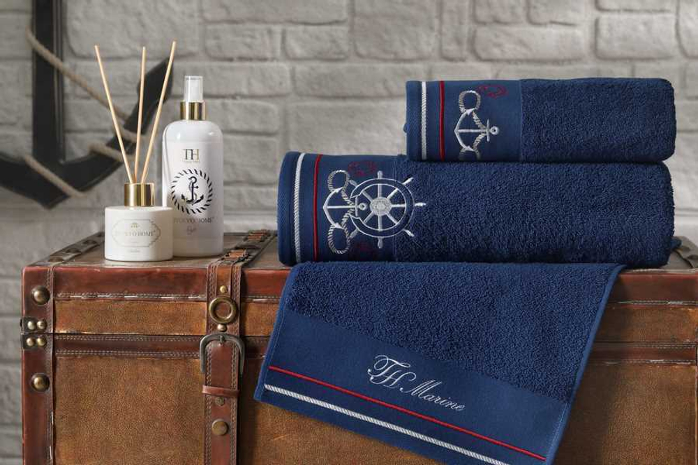 Набор полотенец 2шт Tivolyo home Navy темно-синий