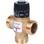 STOUT  Термостатический смесительный клапан для систем отопления и ГВС 1 1/4 НР   30-65°С KV 3,5