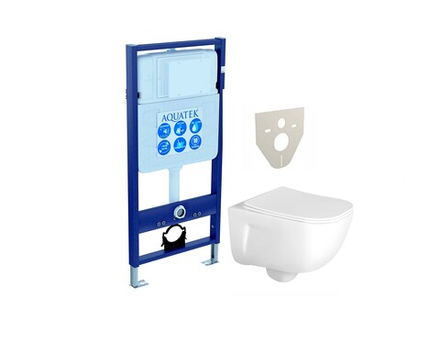 SET AQUATEK ДИВА (рама AQUATEK Standard INS-0000012(без клавиши и крепежа)+унитаз ДИВА AQ2012-00 с тонким сиденьем soft-close