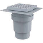 APV11 150*150/110, решетка серая, подводка прямая, гидрозатвор - мокрый