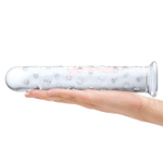Прозрачный стеклянный фаллос с массажным рельефом 10" Extra Large Glass Dildo - 25,5 см.