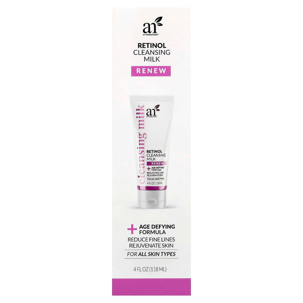 artnaturals, Очищающее молочко с ретинолом, для всех типов кожи, 118 мл (4 жидк. Унции)