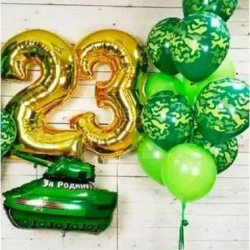 Фонтан из шаров на 23 февраля №4