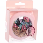 Расческа массажная складная с зеркалом, круглая «Monaco - Love», микс 4 цвета, 7 см (коробка PVC)