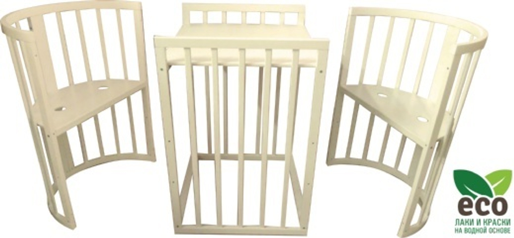 Детская кровать "Соня 04" ОВАЛЬНАЯ 8 в 1 Маятник СЛОН КОСТЬ (75*125)