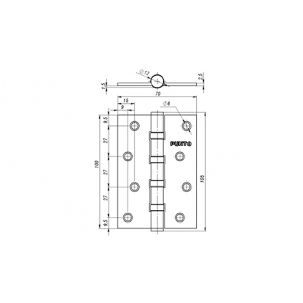 Петли универсальные (2 шт) Punto IN4100U PN матовый никель