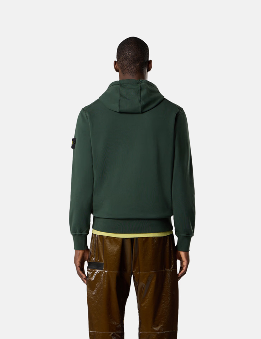 Stone Island Compass Cotton Jersey Hoodie Lead Juniper