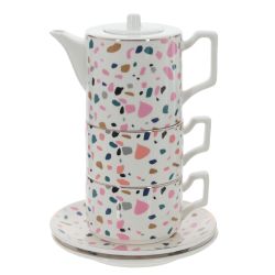 GAEM Набор чайный 2 перс. 5 предм. (чашка 250 мл, чайник 450 мл, блюдце), L16 W16 H21 см