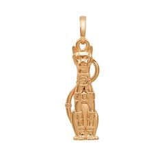 Подвеска Кошка Бастет из серебра с позолотой