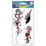 Наклейки-тату переводные "Цветные", 20,5х10 см, ассорти 12 видов, FUNSTER (ФАНСТЕР), 666105