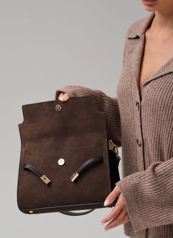 Замшевая сумка Rachel DBR 31361 черный каштан