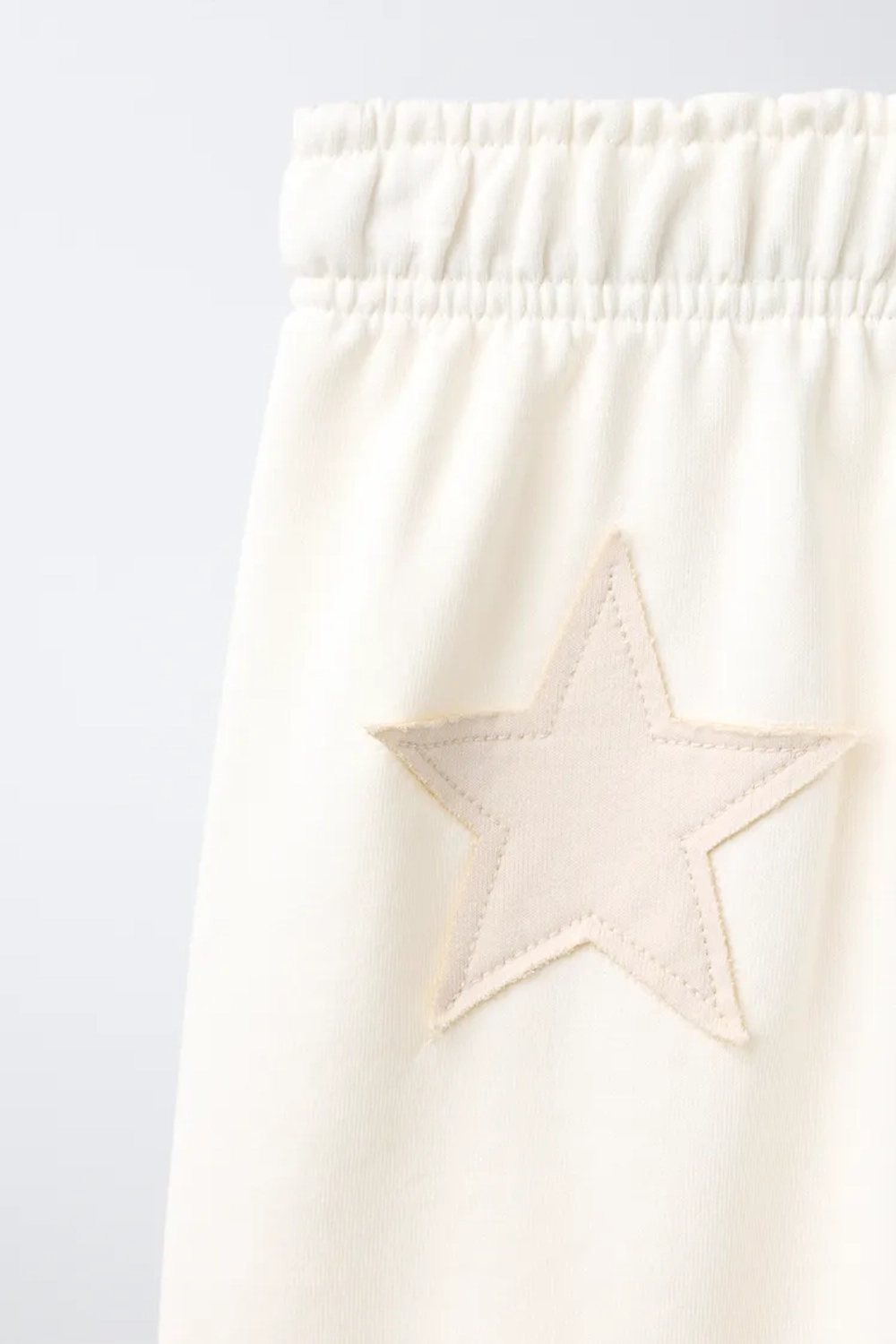 ZARA БРЮКИ WIDE LEG С НАШИВКАМИ-ЗВЕЗДАМИ, ПЕСОЧНЫЙ