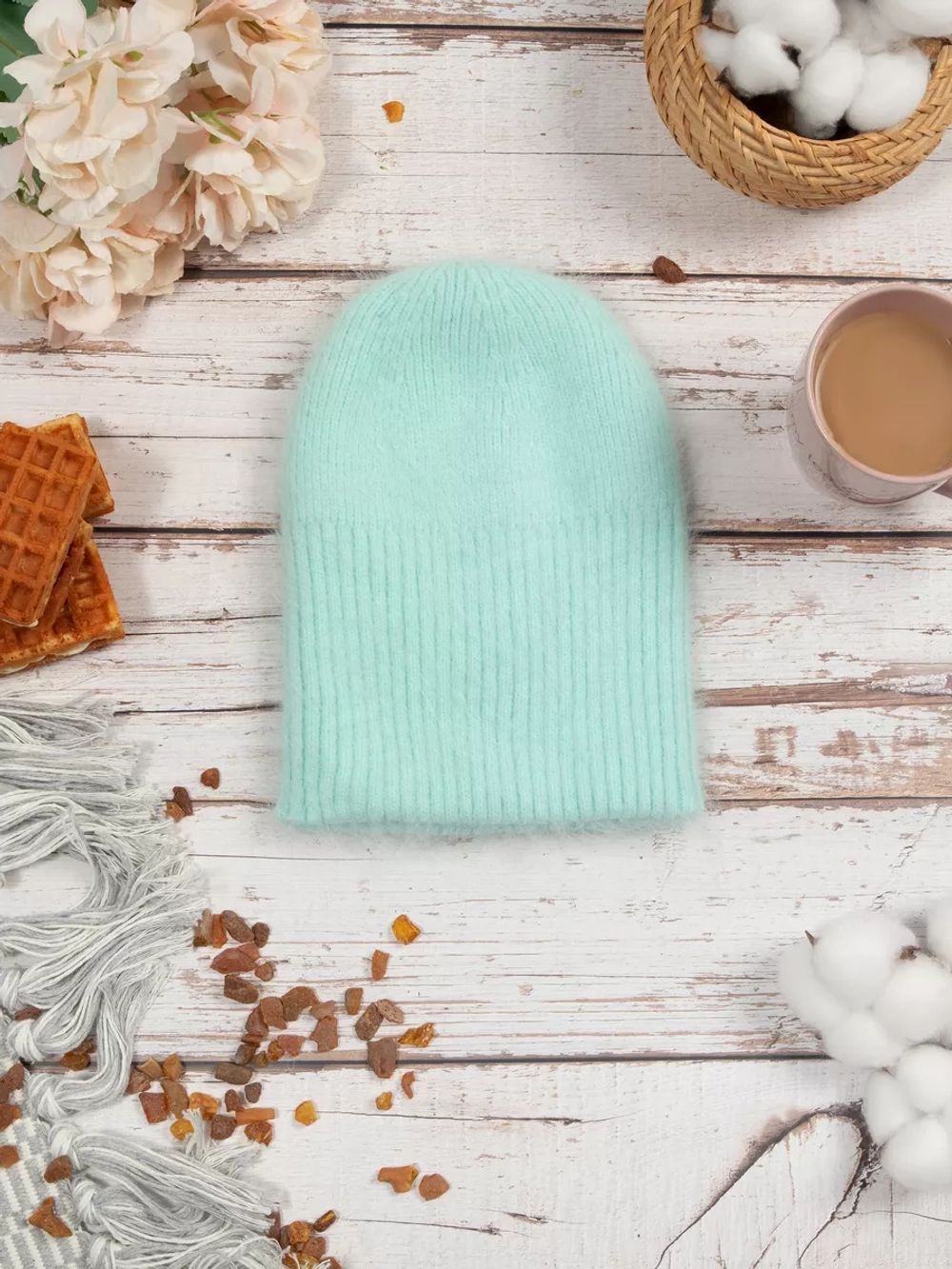 шапка осенняя зимняя ангора