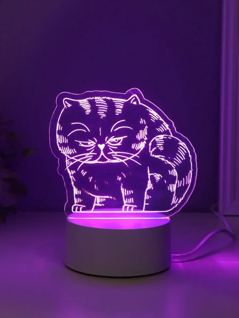 Светильник "Толстый кот" LED RGB от сети RISALUX 9,5х16,7х16