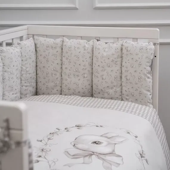 Комплект постельного белья Lollycottons Кролик Лаппин 3 предмета ,Серый