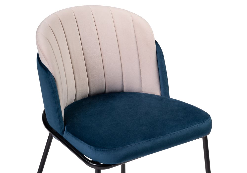 Стул на металлокаркасе Сиолим морской / кремовый / черный глянец