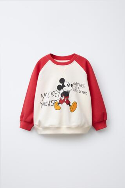 ZARA ТОЛСТОВКА MICKEY MOUSE © DISNEY, КРАСНЫЙ/БЕЛЫЙ