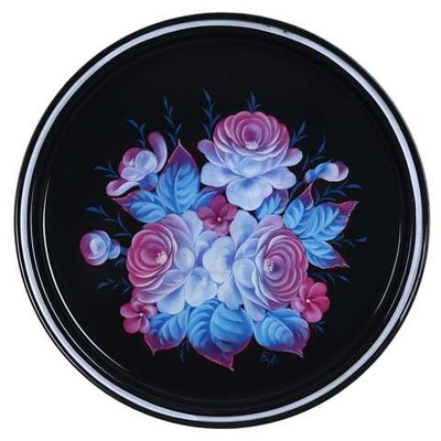 Жостовский поднос декоративный, размер 30 см (A9), металлический