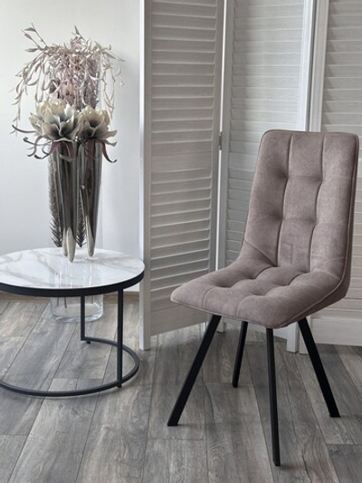 Стул ДАРЛИНГ 360 град. поворот. B5 Капучино, велюр / черный каркас, М-City