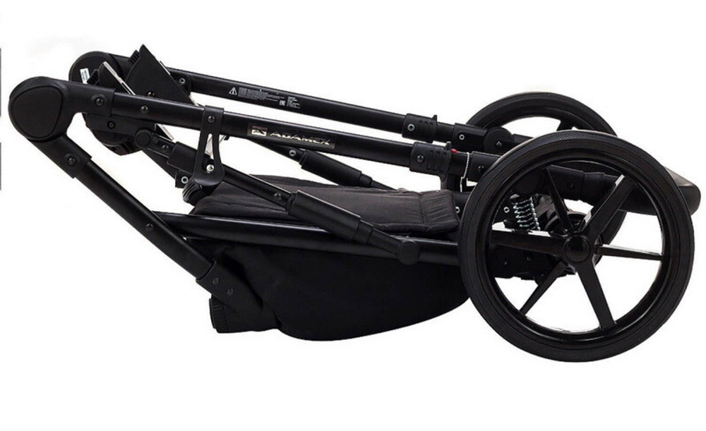 Детская коляска Adamex Amelia 2 в 1 AM238-TIP (ЧЕРН+ЧЕРН.КОЖА)