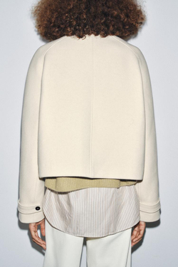 ZARA КОРОТКИЙ ТРЕНЧ С ШЕРСТЬЮ — ZW COLLECTION, ЭКРЮ