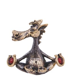 Народные промыслы AM-4187 Фигурка «Лошадь-Дзен» (латунь, янтарь)
