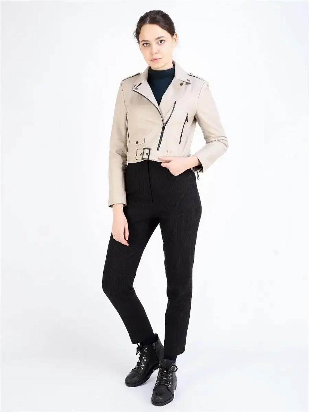 Женская косуха/кожаная/кожаная куртка/Турция