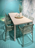 Стол пластиковый раздвижной Nardi Tevere 147, бежевый